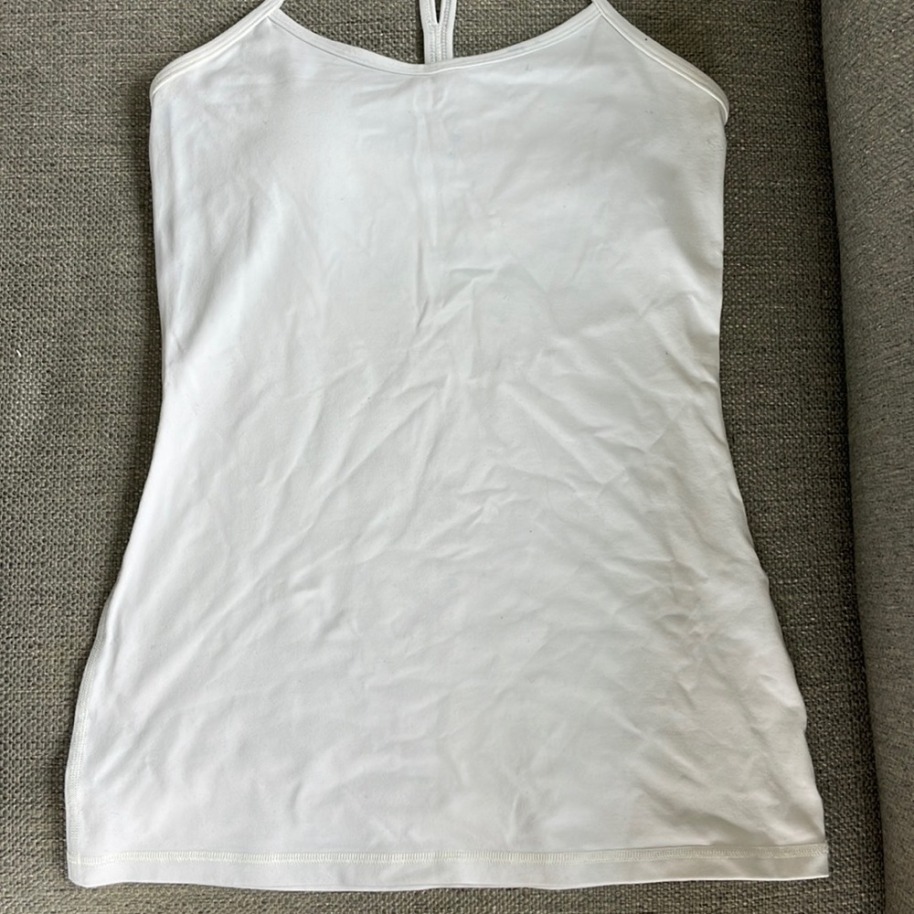 White workout tank top